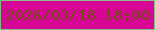 文字の大きさ：5、枠の色：87bd82、背景の色：d80695、文字の色：714b12 無料ブログパーツのブログ時計