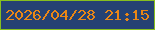 文字の大きさ：4、枠の色：87bf1f、背景の色：254273、文字の色：eb8715 無料ブログパーツのブログ時計