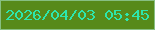 文字の大きさ：4、枠の色：87bf82、背景の色：578a1a、文字の色：2de7ad 無料ブログパーツのブログ時計