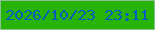 文字の大きさ：1、枠の色：87c092、背景の色：28b406、文字の色：075cbc 無料ブログパーツのブログ時計