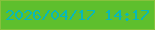 文字の大きさ：1、枠の色：87c13d、背景の色：5ebf2d、文字の色：08b8b8 無料ブログパーツのブログ時計