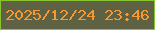 文字の大きさ：2、枠の色：87c42f、背景の色：5f6242、文字の色：f79830 無料ブログパーツのブログ時計