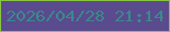 文字の大きさ：1、枠の色：87c53e、背景の色：5a4a8e、文字の色：398a8b 無料ブログパーツのブログ時計