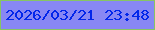 文字の大きさ：2、枠の色：87c563、背景の色：8887f4、文字の色：0226ea 無料ブログパーツのブログ時計