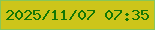 文字の大きさ：3、枠の色：87c758、背景の色：cdc51a、文字の色：147704 無料ブログパーツのブログ時計