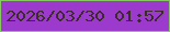文字の大きさ：3、枠の色：87c961、背景の色：9b3acd、文字の色：3b2c26 無料ブログパーツのブログ時計