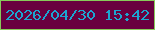 文字の大きさ：2、枠の色：87ca5a、背景の色：69003f、文字の色：1ba5d1 無料ブログパーツのブログ時計