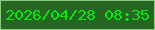 文字の大きさ：2、枠の色：87cc7f、背景の色：276522、文字の色：03ec0d 無料ブログパーツのブログ時計