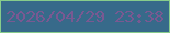 文字の大きさ：2、枠の色：87cc8b、背景の色：376a8a、文字の色：795992 無料ブログパーツのブログ時計