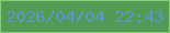 文字の大きさ：2、枠の色：87ce77、背景の色：539b55、文字の色：5998cc 無料ブログパーツのブログ時計