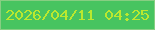 文字の大きさ：1、枠の色：87ce82、背景の色：47c460、文字の色：bbe82f 無料ブログパーツのブログ時計