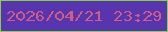文字の大きさ：5、枠の色：87d041、背景の色：5735ae、文字の色：d25c85 無料ブログパーツのブログ時計