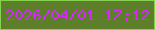 文字の大きさ：1、枠の色：87d053、背景の色：5e7f2a、文字の色：d527ff 無料ブログパーツのブログ時計