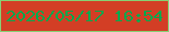 文字の大きさ：3、枠の色：87d074、背景の色：d33e25、文字の色：04a84d 無料ブログパーツのブログ時計