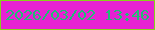 文字の大きさ：5、枠の色：87d11b、背景の色：e721d3、文字の色：20bc76 無料ブログパーツのブログ時計