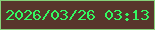 文字の大きさ：5、枠の色：87d279、背景の色：58362c、文字の色：34f961 無料ブログパーツのブログ時計