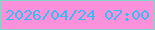 文字の大きさ：2、枠の色：87d3ca、背景の色：fc91db、文字の色：3bbaf0 無料ブログパーツのブログ時計