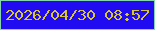 文字の大きさ：5、枠の色：87d6aa、背景の色：210bf1、文字の色：d7c635 無料ブログパーツのブログ時計