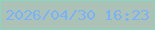文字の大きさ：2、枠の色：87d7c3、背景の色：acc2b7、文字の色：78b2f8 無料ブログパーツのブログ時計