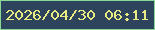 文字の大きさ：4、枠の色：87d897、背景の色：2e435c、文字の色：e8eb84 無料ブログパーツのブログ時計