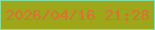 文字の大きさ：1、枠の色：87dea4、背景の色：9ea619、文字の色：d87138 無料ブログパーツのブログ時計