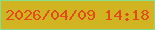 文字の大きさ：4、枠の色：87df8c、背景の色：d0b422、文字の色：e34c17 無料ブログパーツのブログ時計