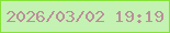 文字の大きさ：2、枠の色：87e13a、背景の色：c4f2b3、文字の色：bb8e9a 無料ブログパーツのブログ時計