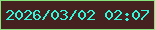 文字の大きさ：4、枠の色：87e47a、背景の色：452220、文字の色：32f7db 無料ブログパーツのブログ時計