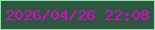 文字の大きさ：3、枠の色：87e4ac、背景の色：2f563f、文字の色：db04cf 無料ブログパーツのブログ時計