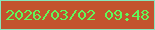 文字の大きさ：5、枠の色：87e6bc、背景の色：c3522e、文字の色：61f759 無料ブログパーツのブログ時計