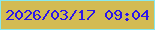 文字の大きさ：2、枠の色：87e9ee、背景の色：d3bb52、文字の色：2c15ea 無料ブログパーツのブログ時計