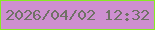 文字の大きさ：3、枠の色：87ea24、背景の色：ce8fd0、文字の色：707166 無料ブログパーツのブログ時計
