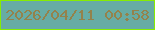 文字の大きさ：1、枠の色：87ec02、背景の色：67aca4、文字の色：94824b 無料ブログパーツのブログ時計