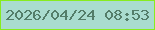 文字の大きさ：3、枠の色：87ec1f、背景の色：a9dccf、文字の色：537d69 無料ブログパーツのブログ時計