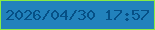 文字の大きさ：3、枠の色：87ec45、背景の色：2282bc、文字の色：065086 無料ブログパーツのブログ時計