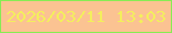 文字の大きさ：5、枠の色：87ec53、背景の色：fbc392、文字の色：f3ef5d 無料ブログパーツのブログ時計