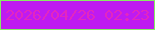 文字の大きさ：1、枠の色：87ec64、背景の色：be1bf1、文字の色：e326c0 無料ブログパーツのブログ時計