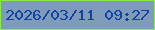 文字の大きさ：5、枠の色：87ed40、背景の色：7e9bbc、文字の色：1342a5 無料ブログパーツのブログ時計