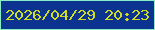 文字の大きさ：1、枠の色：87edc5、背景の色：0c3390、文字の色：cfdc1f 無料ブログパーツのブログ時計