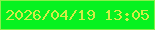 文字の大きさ：2、枠の色：87ef4b、背景の色：06f220、文字の色：d0ed46 無料ブログパーツのブログ時計