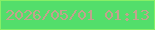 文字の大きさ：2、枠の色：87ef66、背景の色：53de6b、文字の色：c2a28d 無料ブログパーツのブログ時計