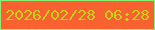 文字の大きさ：4、枠の色：87f074、背景の色：fa6131、文字の色：c5d217 無料ブログパーツのブログ時計
