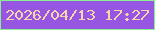 文字の大きさ：2、枠の色：87f090、背景の色：9656e2、文字の色：f9d4ae 無料ブログパーツのブログ時計