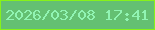 文字の大きさ：3、枠の色：87f219、背景の色：64c072、文字の色：91f4b3 無料ブログパーツのブログ時計