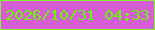 文字の大きさ：2、枠の色：87f234、背景の色：d65dd3、文字の色：64fb02 無料ブログパーツのブログ時計