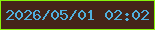 文字の大きさ：2、枠の色：87f30b、背景の色：442519、文字の色：50b0de 無料ブログパーツのブログ時計