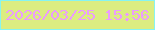 文字の大きさ：4、枠の色：87f4f1、背景の色：dced81、文字の色：eb9bfe 無料ブログパーツのブログ時計