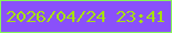 文字の大きさ：3、枠の色：87f658、背景の色：8a50fa、文字の色：a7e00d 無料ブログパーツのブログ時計