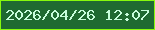 文字の大きさ：3、枠の色：87f90d、背景の色：1f6a31、文字の色：c8fddc 無料ブログパーツのブログ時計