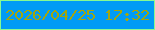 文字の大きさ：2、枠の色：87fa92、背景の色：019bf5、文字の色：a3a60d 無料ブログパーツのブログ時計